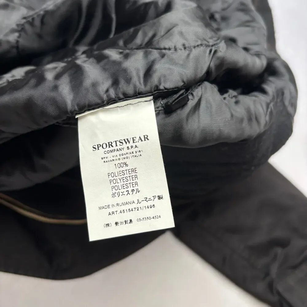 Vintage Stone Island AW 2005 Black Raso Gommato Hooded Jacket Men's Large